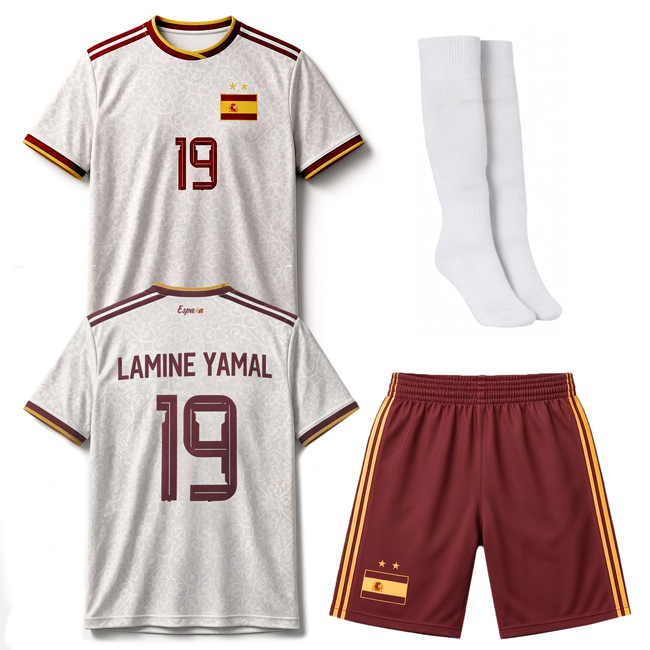 lamine-yamal-19-hiszpania-koszulka-spodenki-getry-0