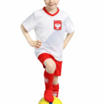 Koszulka z własnym napisem, spodenki, getry