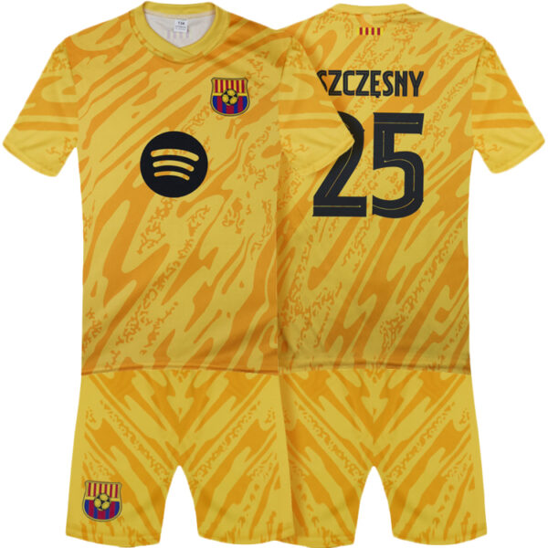 nowy-zołty-szczęsny-25-barcelona-spodenki-i-koszulka